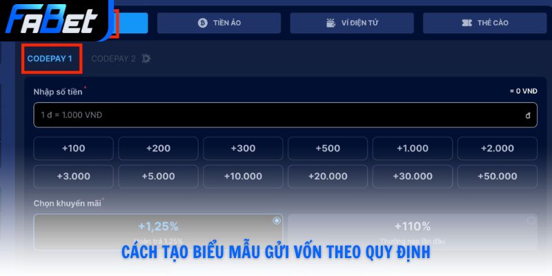 Cách tạo biểu mẫu gửi vốn theo quy định